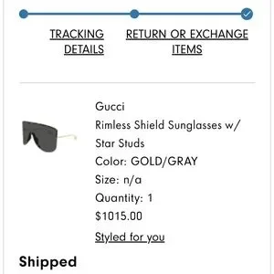 Gucci | Accessories | Gucci Rimless Shield Sunglasses W Star  display picture 1